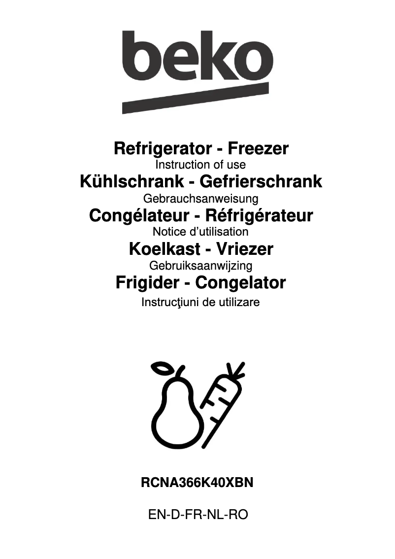 Page n°1 - Fiche technique Beko RFNE270K32WN