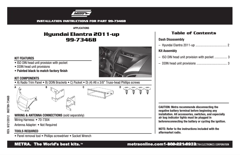 Image de la première page du manuel de l'appareil 99-7346B