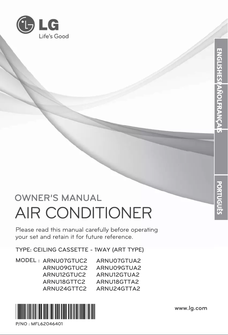 Page 1 de la notice Manuel utilisateur LG MULTI V ARNU24GTTC2