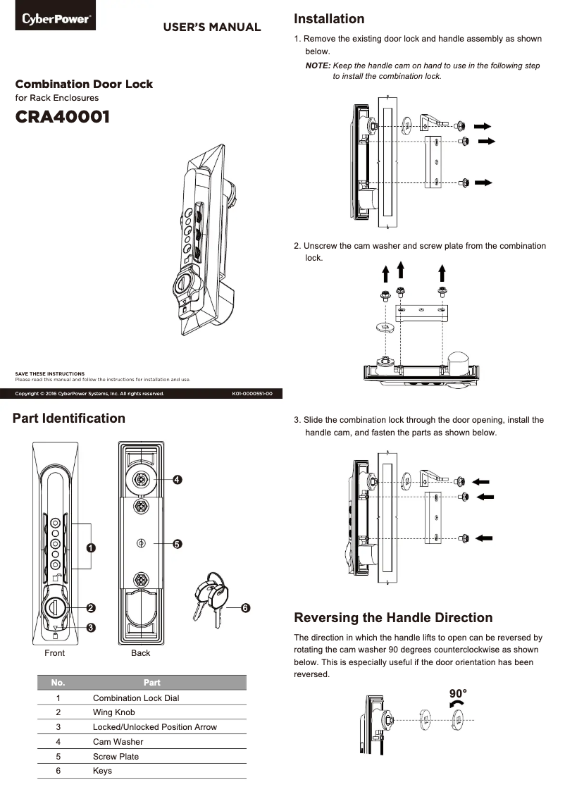Page 1 de la notice Manuel utilisateur CyberPower CRA40001
