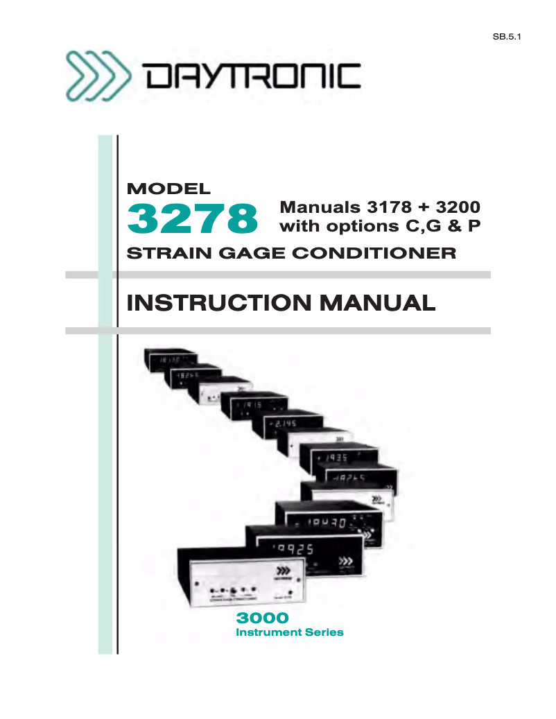 Page n°1 - Manuel utilisateur Daytronic 3278