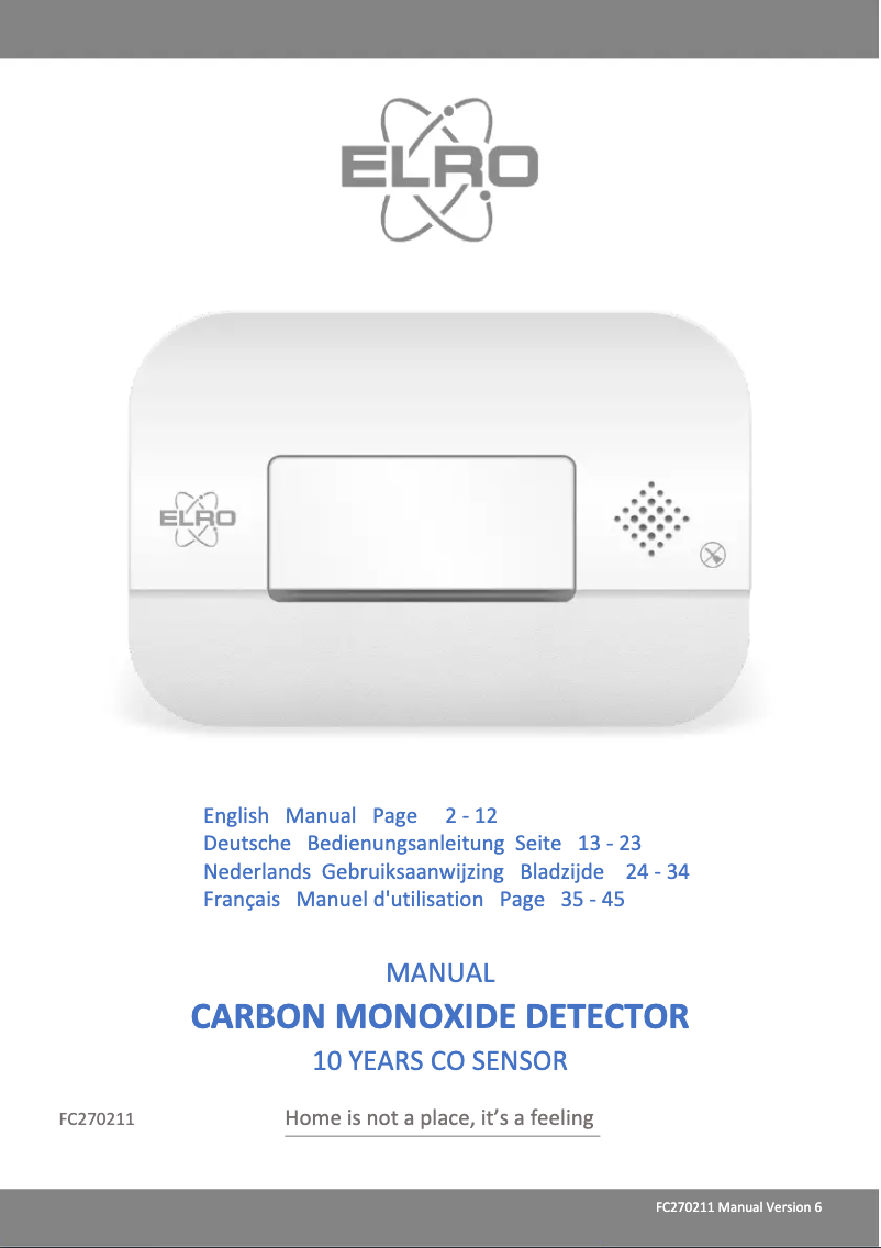 Page 1 of the manual User Manual Elro FF040411
