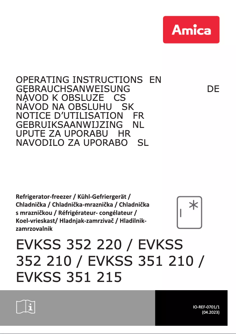 Page n°1 - Manuel utilisateur Amica EVKSS 351 215