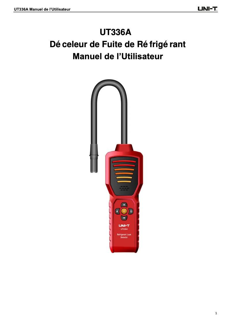 Page n°1 - Manuel utilisateur Uni-T UT336A