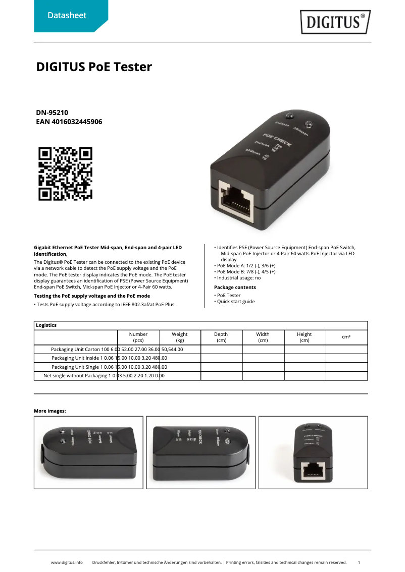 Image de la première page du manuel de l'appareil DN-95210