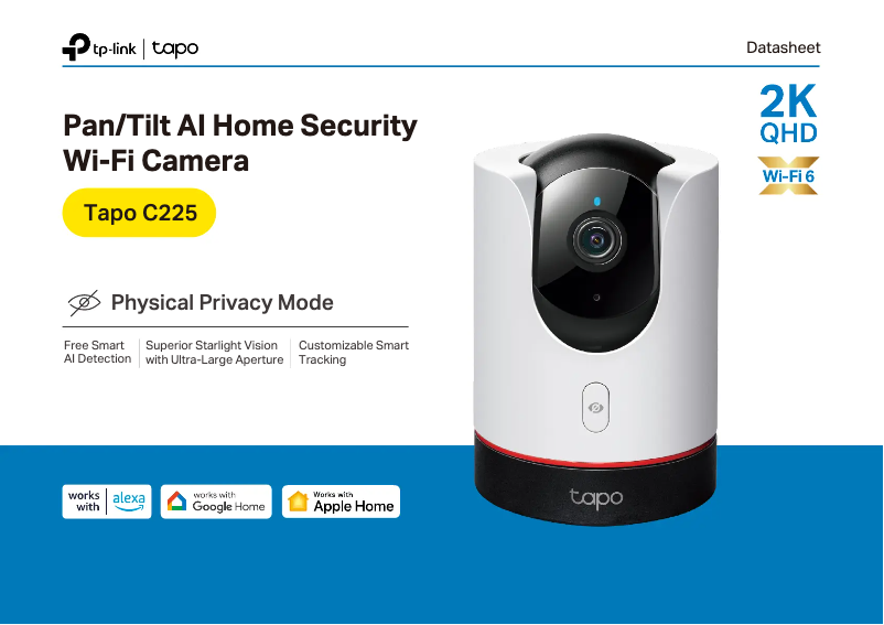 Page 1 de la notice Fiche technique TP-Link Tapo C225