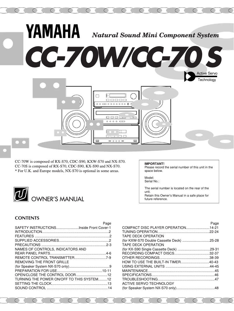Image de la première page du manuel de l'appareil CC-70