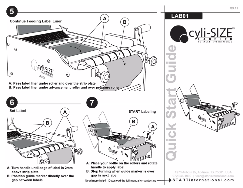Page 1 de la notice Manuel utilisateur Start International LAB01