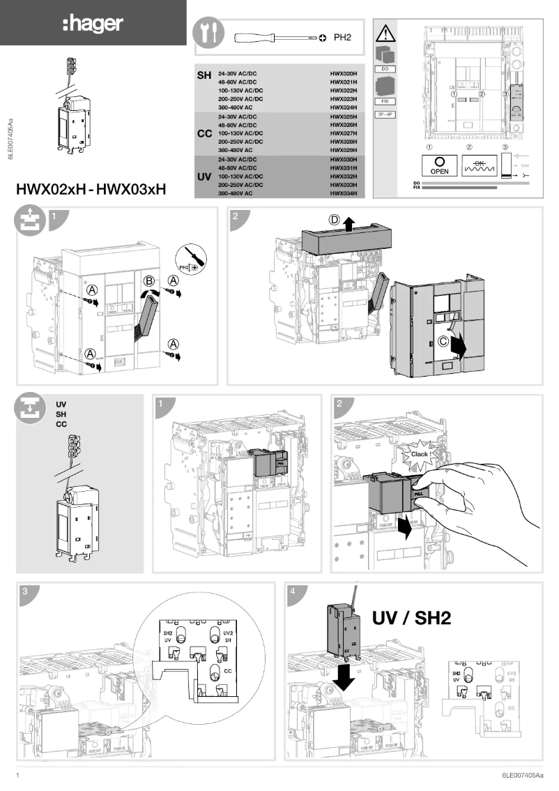Page n°1 - Manuel utilisateur Hager HWX029H