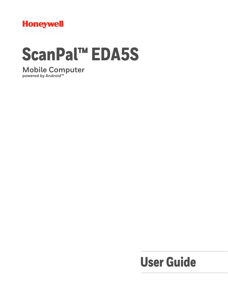 Image de la première page du manuel de l'appareil ScanPal EDA5S