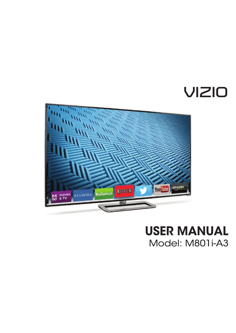 Page 1 de la notice Manuel utilisateur VIZIO M801i-A3