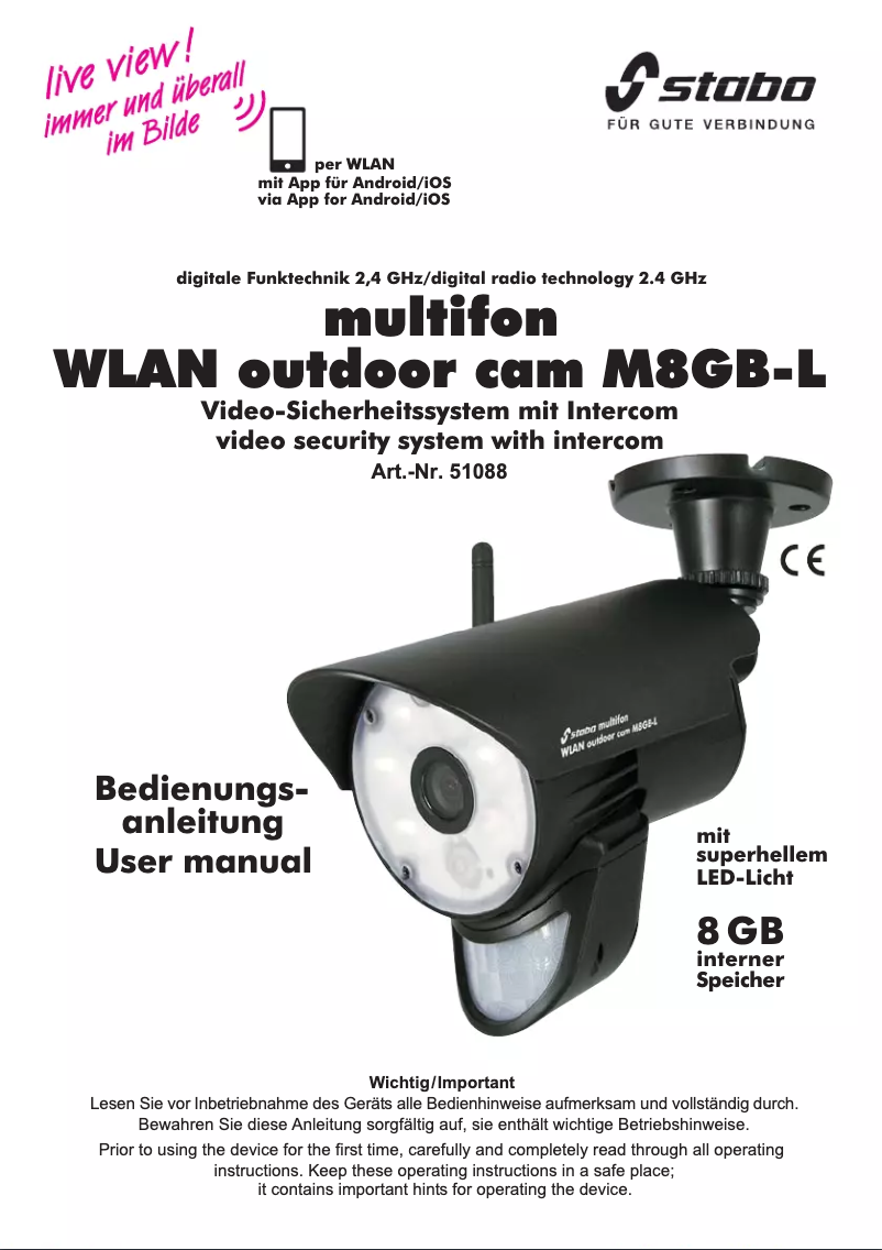 Page 1 de la notice Manuel utilisateur Stabo M8GB-L