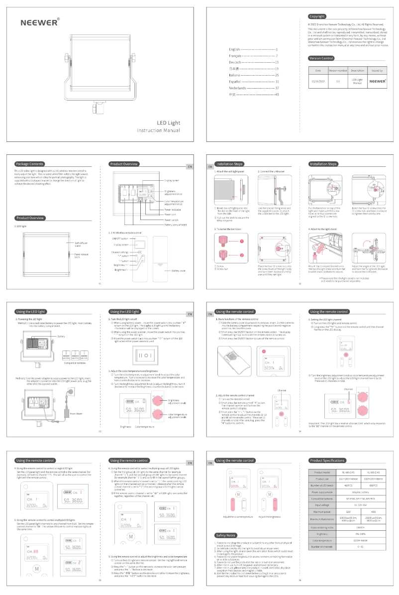 Image de la première page du manuel de l'appareil NL480-2.4G