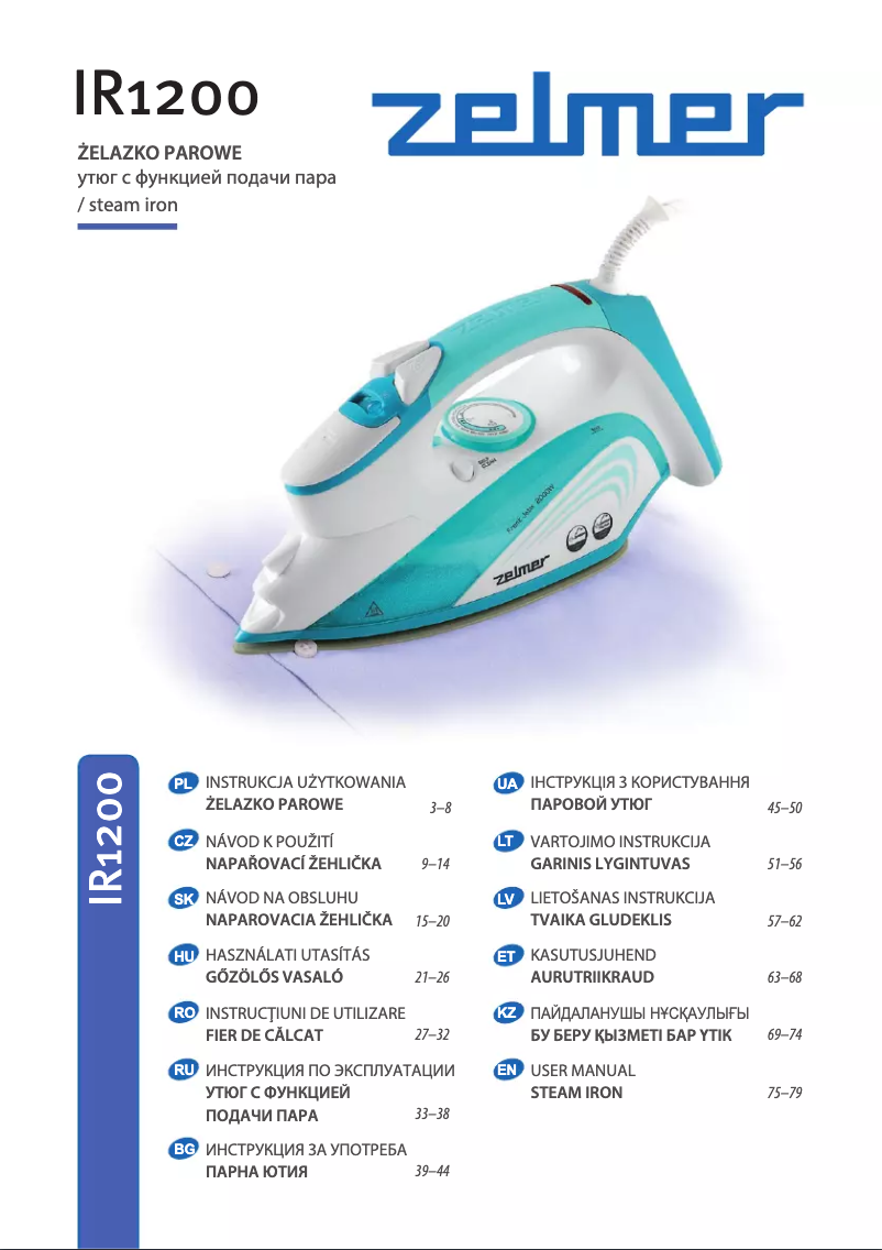 Página 1 del manual Manual de usuario Zelmer Front Jetix IR1200