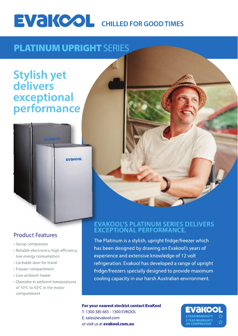 Page 1 de la notice Fiche technique Evakool DC110-SB