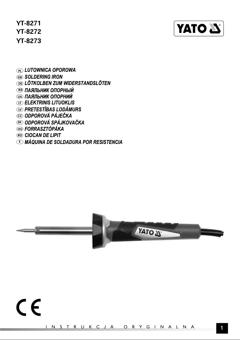 Page n°1 - Manuel utilisateur Yato YT-8273