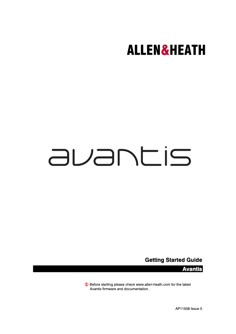 Imagen de la primera página del manual del dispositivo Avantis