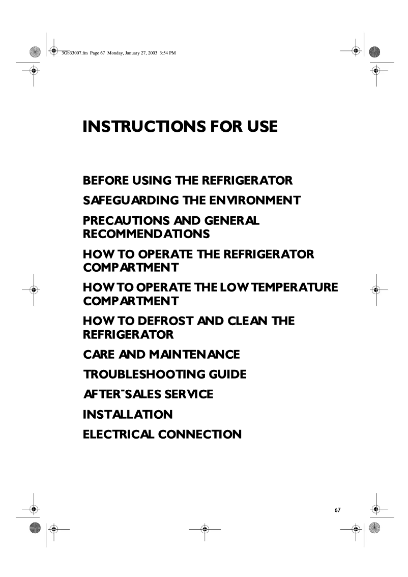Page 1 de la notice Manuel utilisateur Whirlpool ARC 0880
