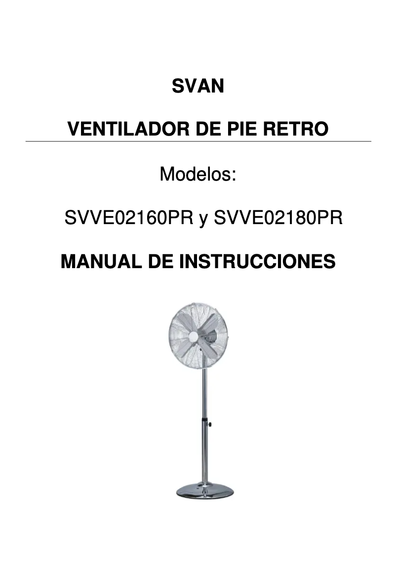 Page 1 de la notice Manuel utilisateur SVAN SVVE02160PR