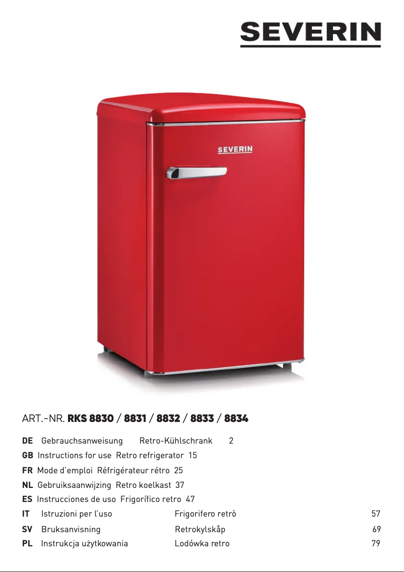 Página 1 del manual Ficha técnica Severin RKS 8830