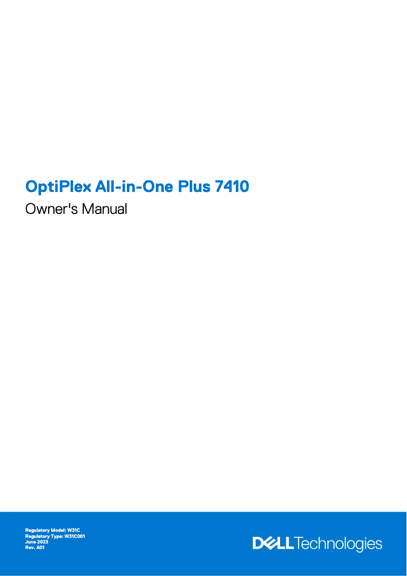 Image de la première page du manuel de l'appareil OptiPlex 7410