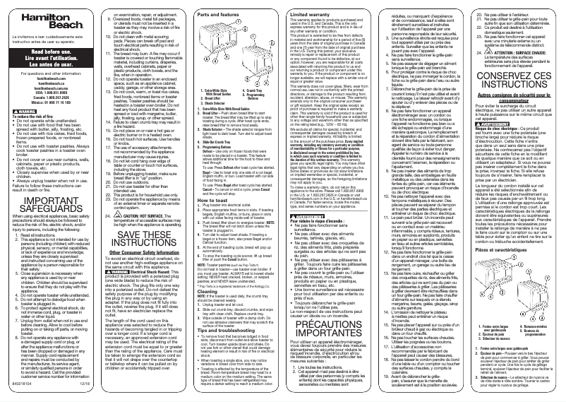 Image de la première page du manuel de l'appareil 22791