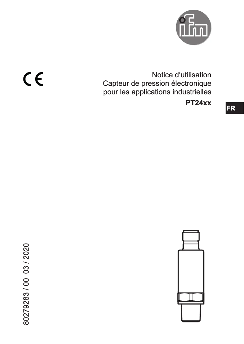 Page 1 de la notice Manuel utilisateur IFM PT2434