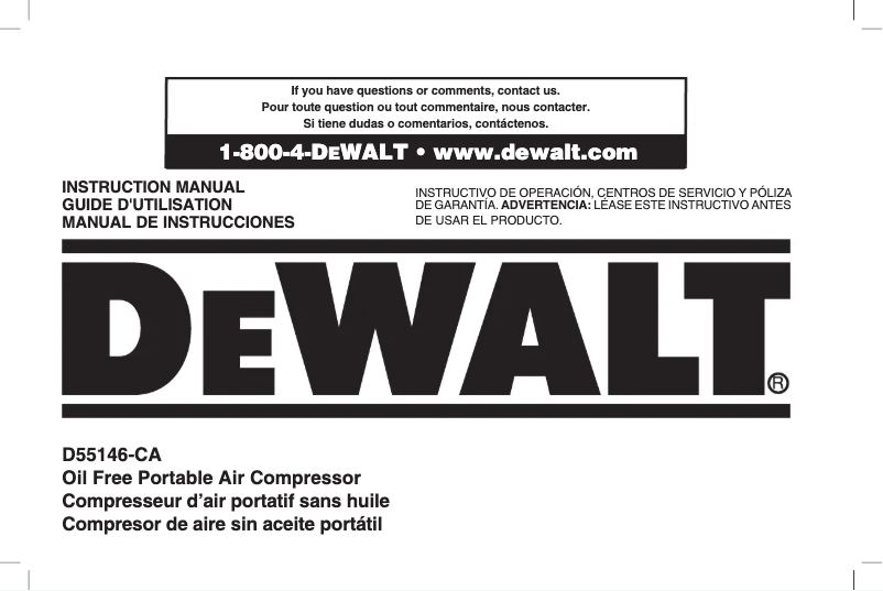 Página 1 del manual Manual de usuario DeWalt D55146