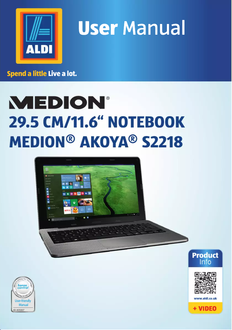 Page 1 de la notice Manuel utilisateur Medion AKOYA S2218 (MD 99910)