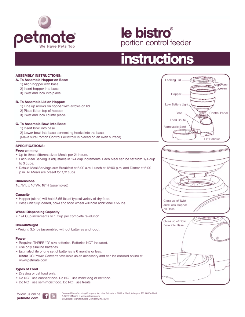 Image de la première page du manuel de l'appareil Le Bistro