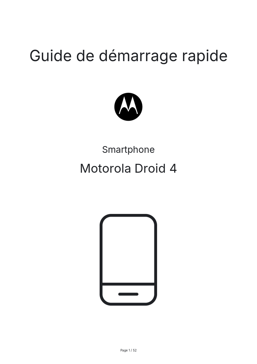 Image de la première page du manuel de l'appareil Droid 4
