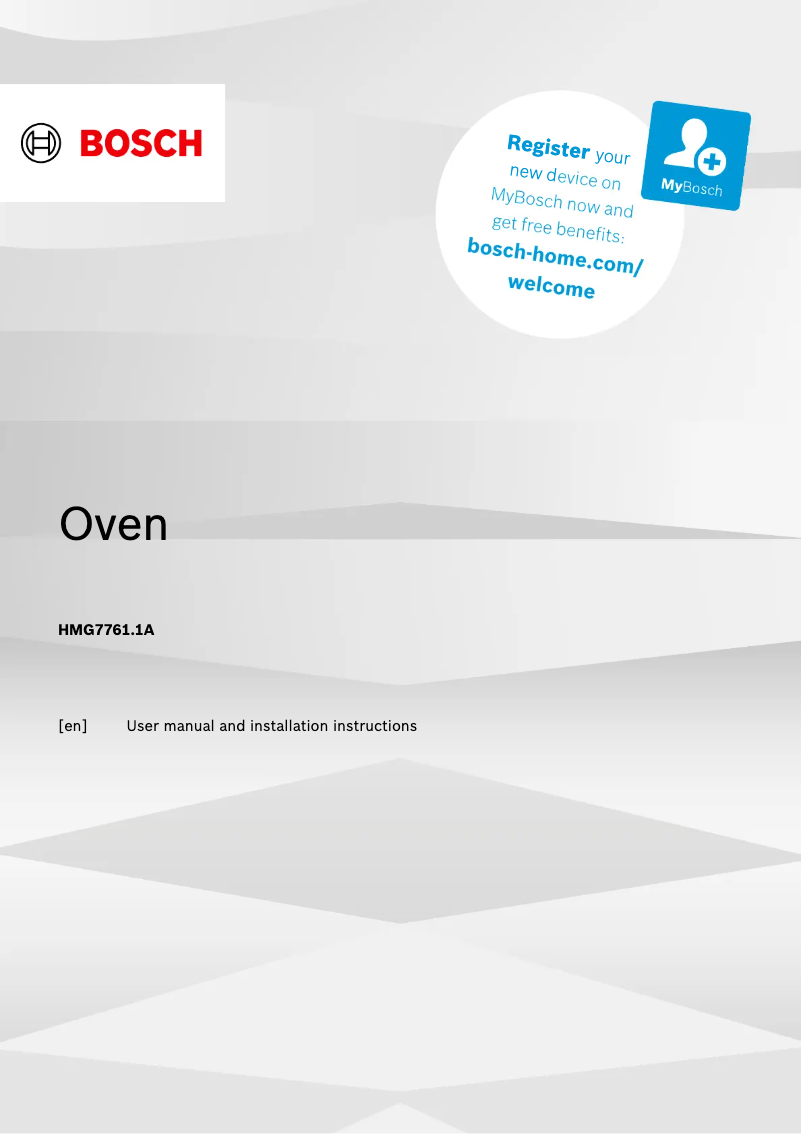 Page n°1 - Manuel utilisateur Bosch HMG7761B1A