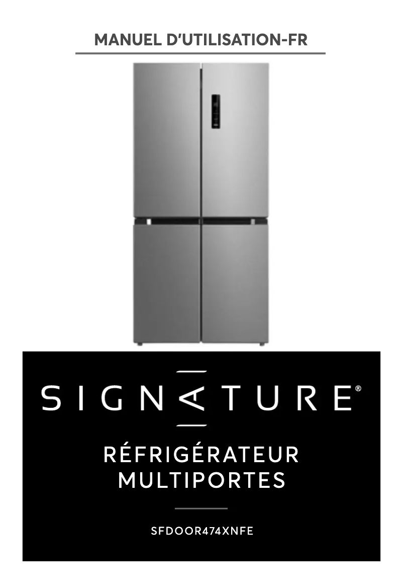 Page 1 de la notice Manuel utilisateur Signature SFDOOR474XNFE