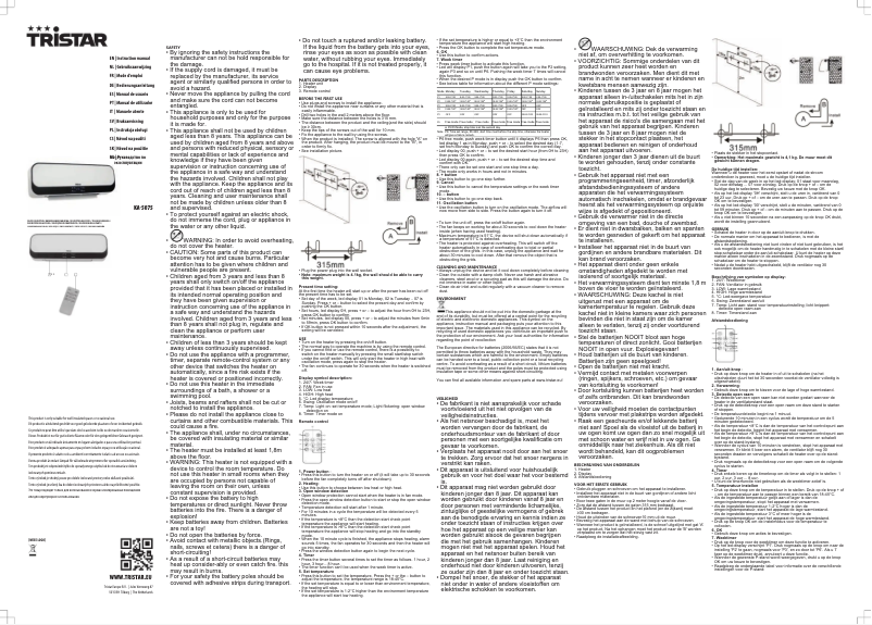 Page 1 de la notice Manuel utilisateur TriStar KA-5075