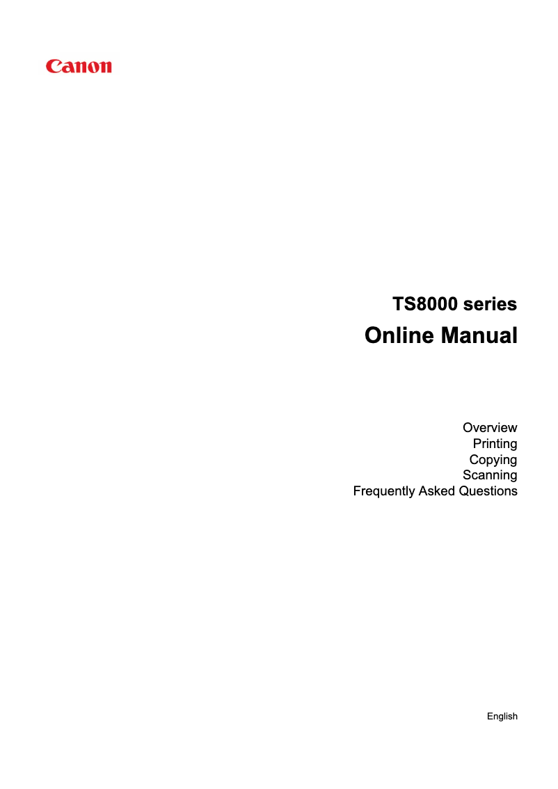 Page n°1 - Manuel utilisateur Canon Pixma TS8020
