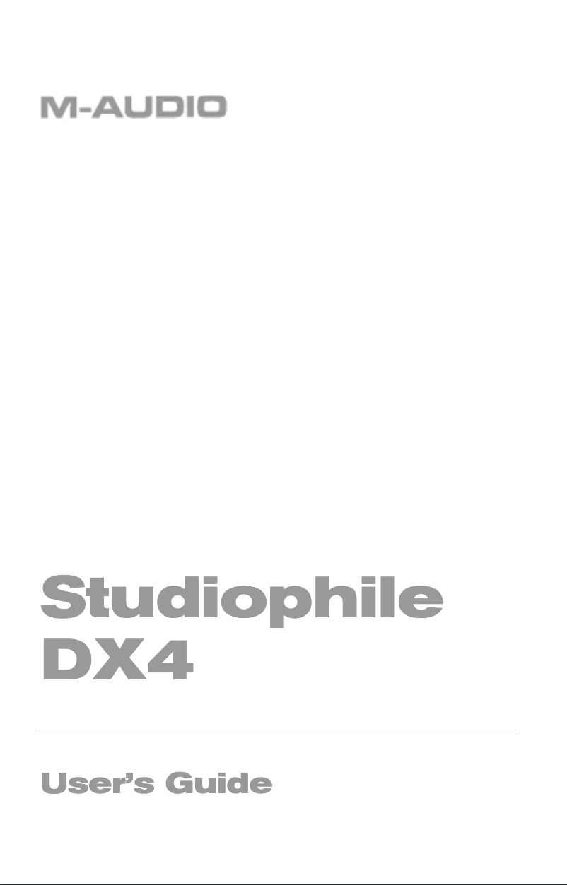 Page n°1 - Manuel utilisateur M-Audio Studiophile DX4