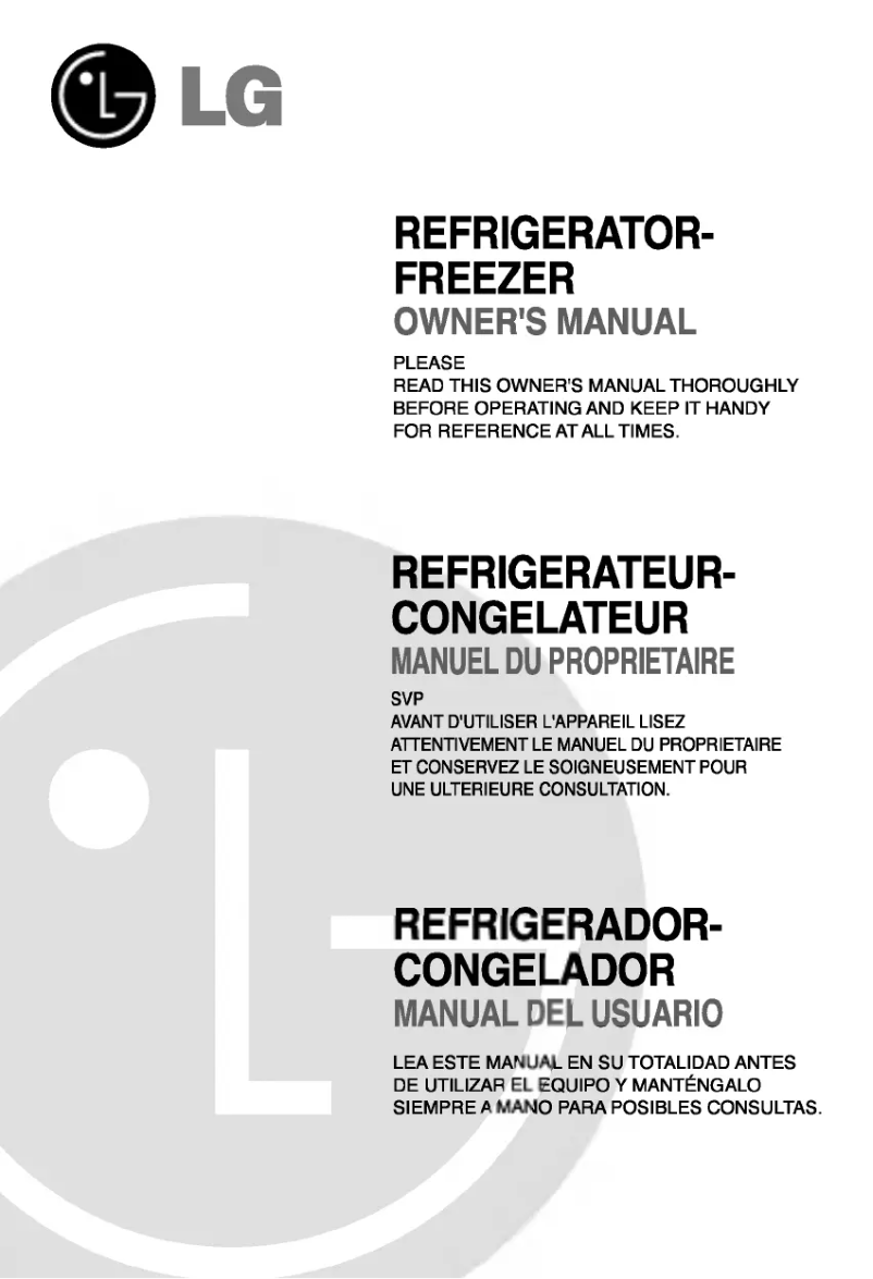 Page n°1 - Manuel utilisateur LG GR-S562FLCA