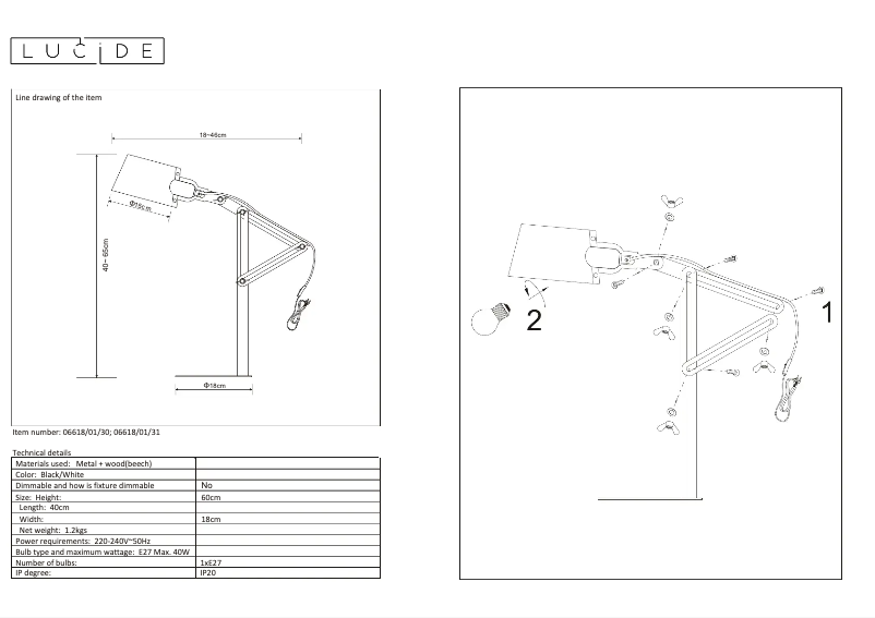 Page 1 de la notice Manuel utilisateur Lucide Kreen