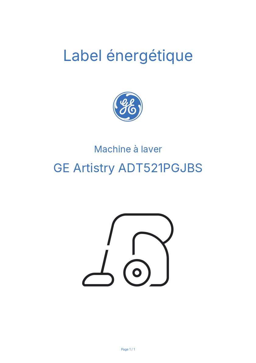 Image de la première page du manuel de l'appareil Artistry ADT521PGJBS