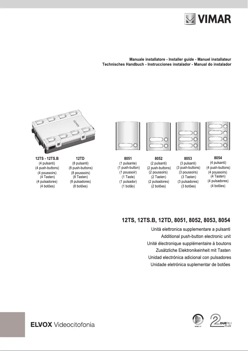 Imagen de la primera página del manual del dispositivo ELVOX 12TS.B