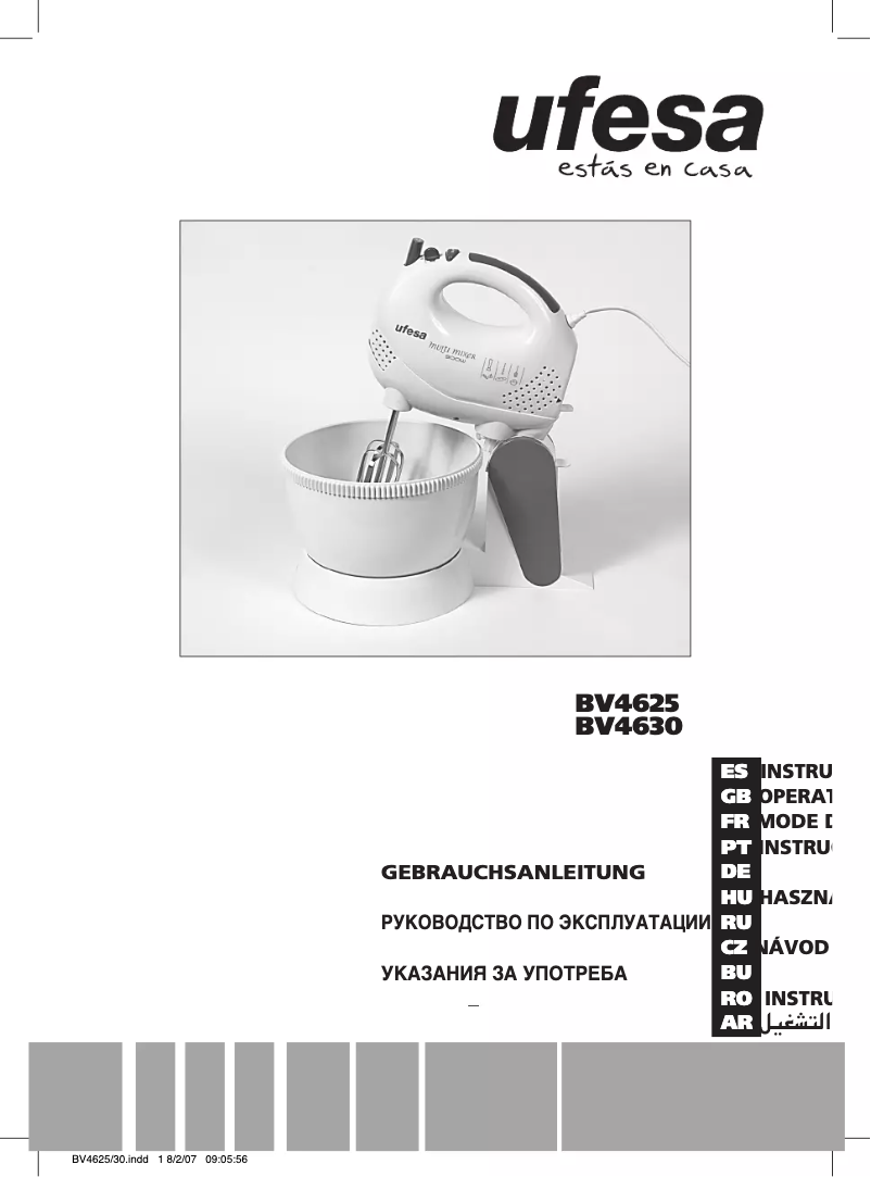 Page 1 de la notice Manuel utilisateur Ufesa BV4630