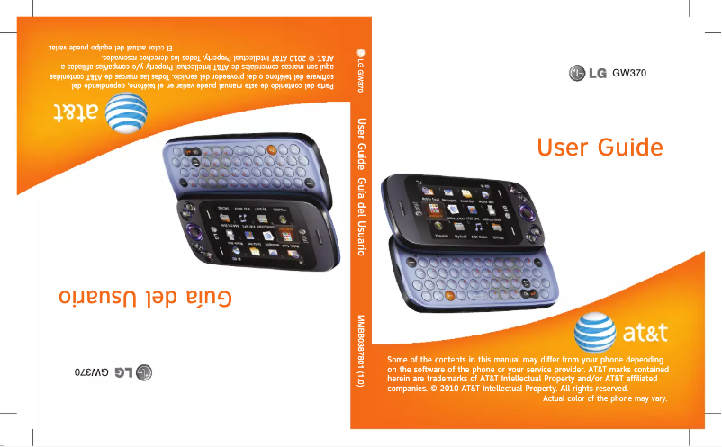 Page 1 de la notice Manuel utilisateur LG GW370