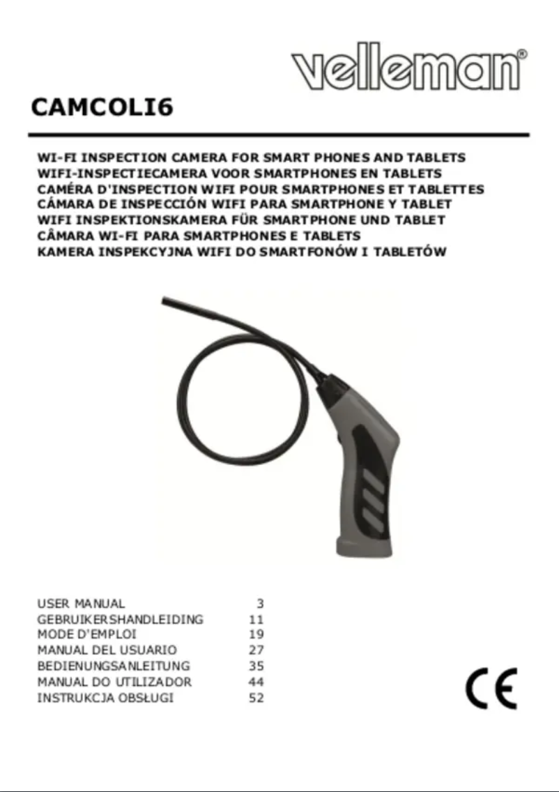Page n°1 - Manuel utilisateur Velleman CAMCOLI6
