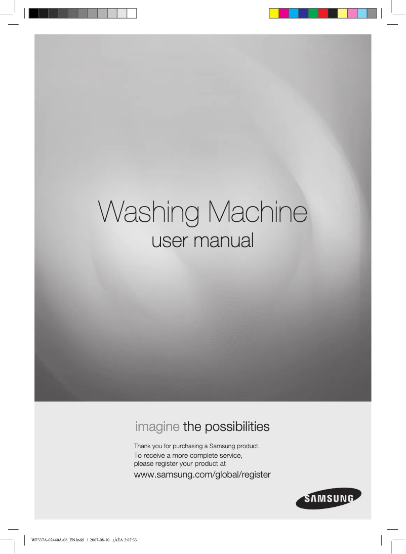 Page n°1 - Manuel utilisateur Samsung WF337AAW