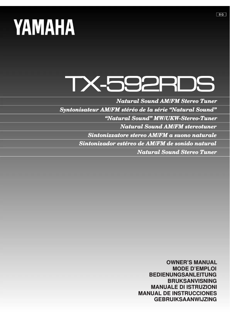 Image de la première page du manuel de l'appareil TX-592