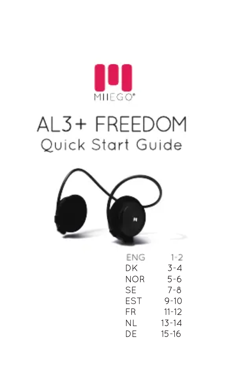 Page n°1 - Manuel utilisateur Miiego AL3 Freedom