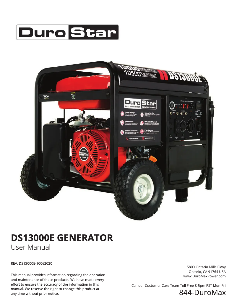 Page 1 de la notice Manuel utilisateur DuroStar DS13000E