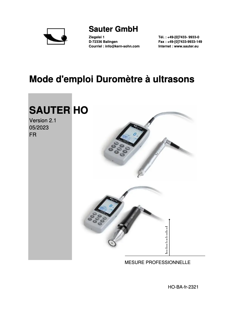 Page 1 de la notice Manuel utilisateur Sauter HO 5K