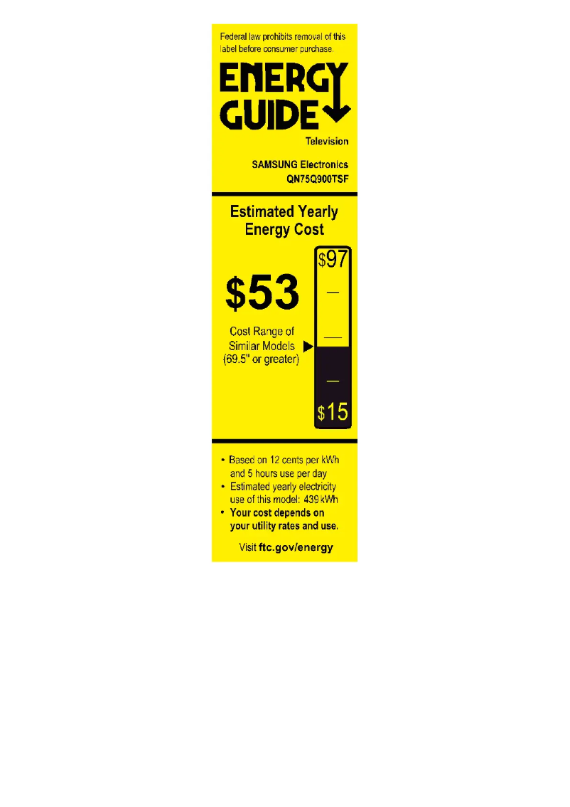 Page n°1 - Label énergétique Samsung QN75Q900TSFXZA