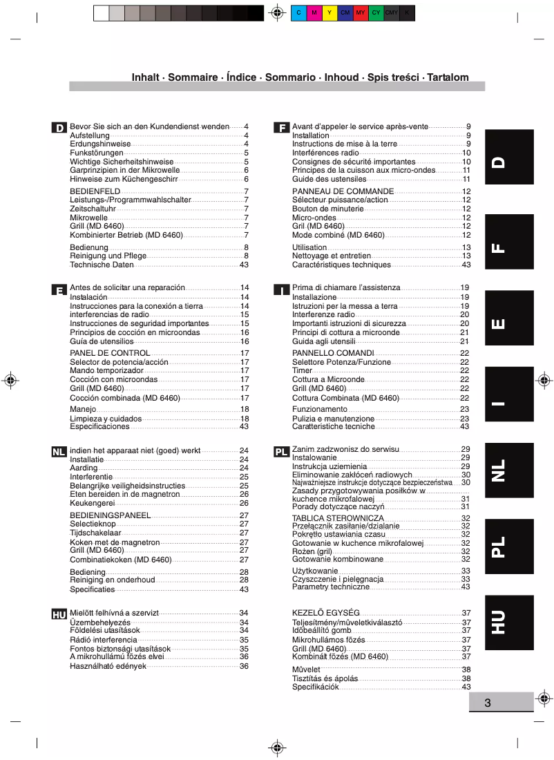 Page n°1 - Manuel utilisateur Micromaxx MM 6460